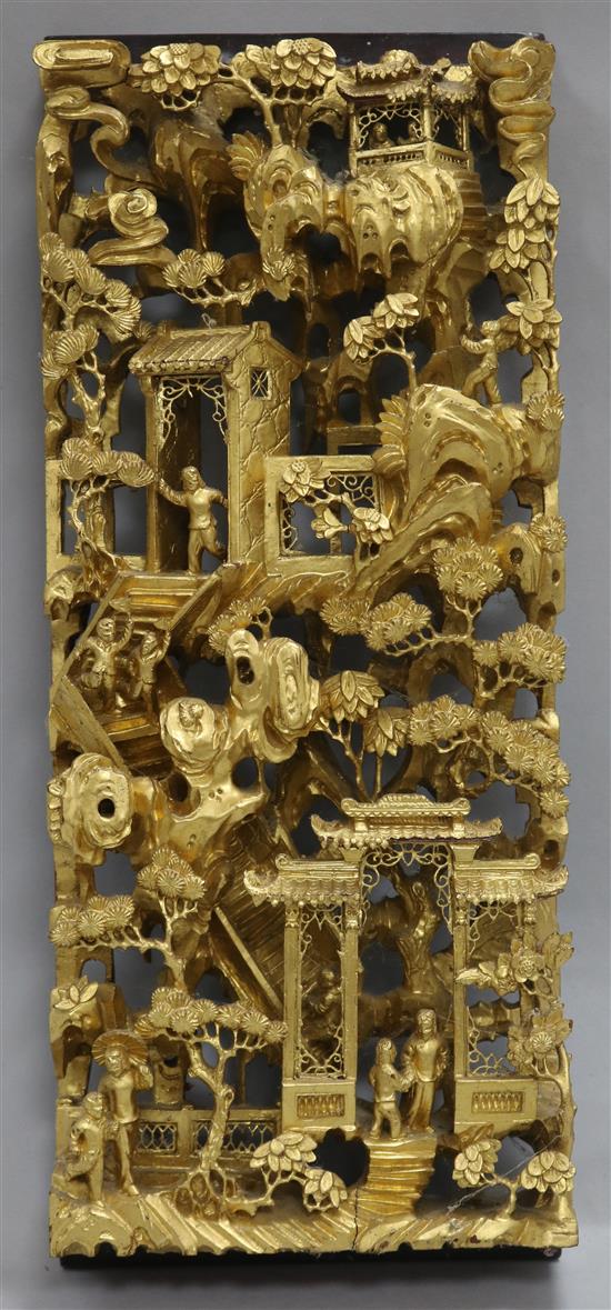 A Chinese giltwood panel